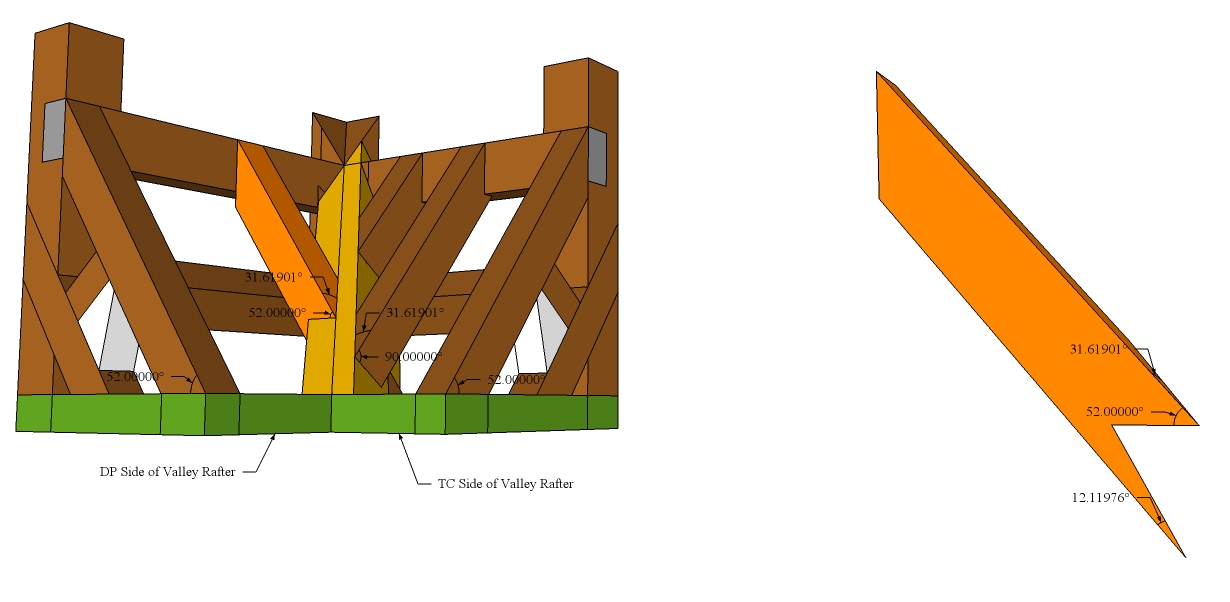 Roof Framing Geometry Tilted Valley Rafters
