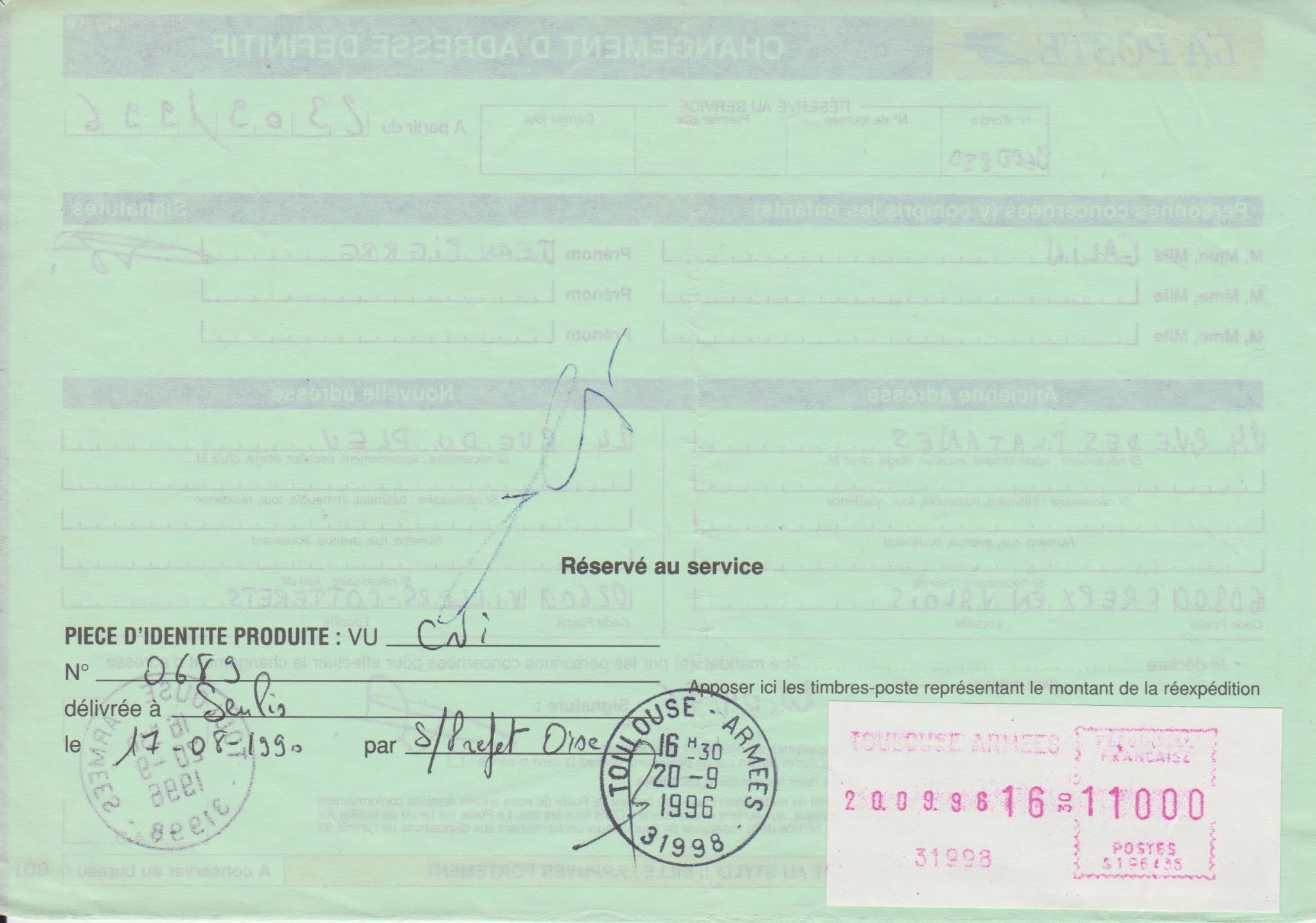 Réexpédition Définitive Du Courrier En Cas De Décès LA POSTE AUX ARMEES: Les ordres de réexpédition N° 755 A et 755 B