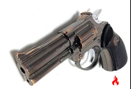 lapak korek, korek api pistol, revolver laser bronze