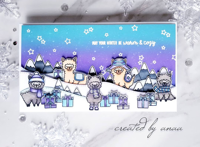 Sunny Studio Stamps: Alpaca Holiday Customer Card by Ana A