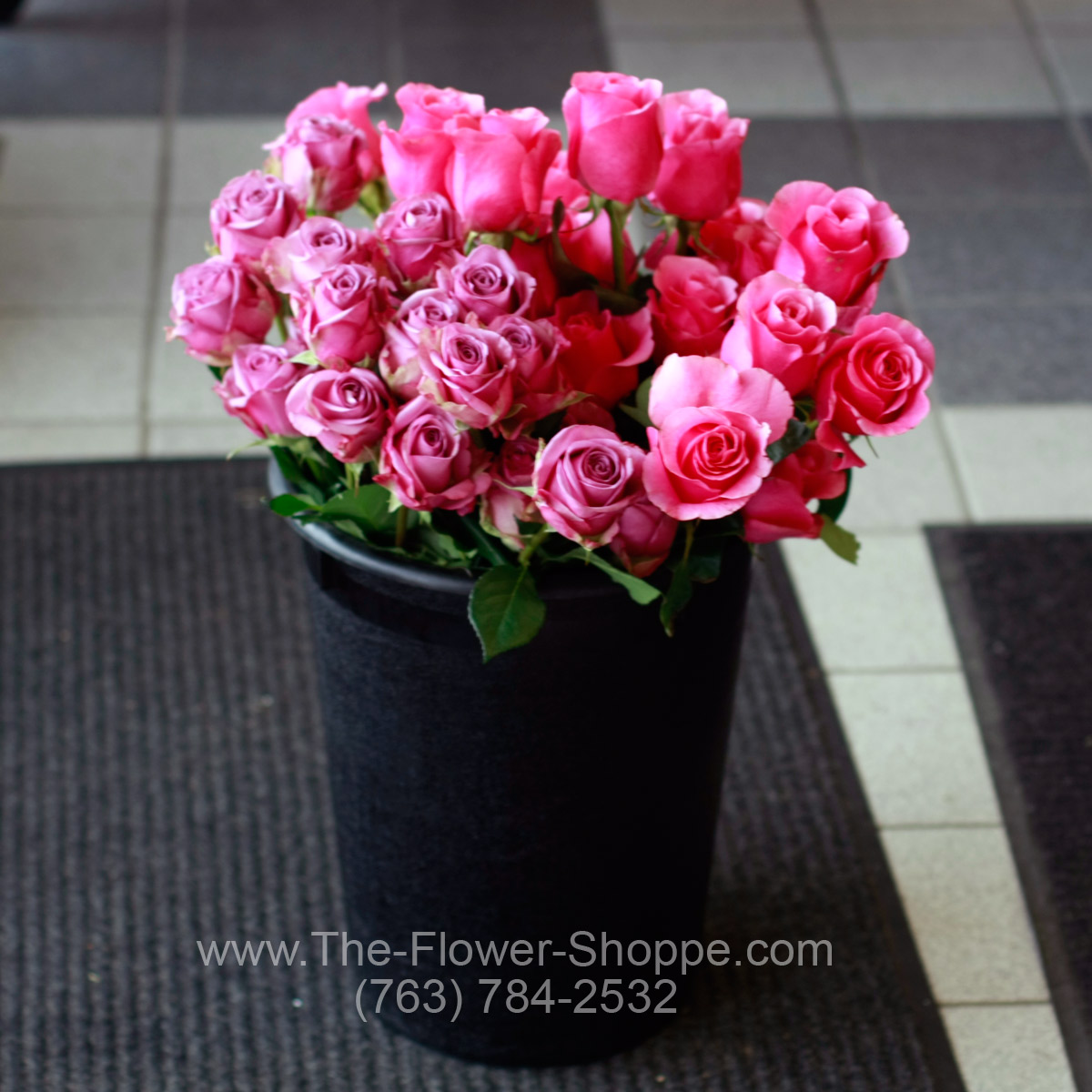 Hot Pink & Lavender Roses Fresh Today