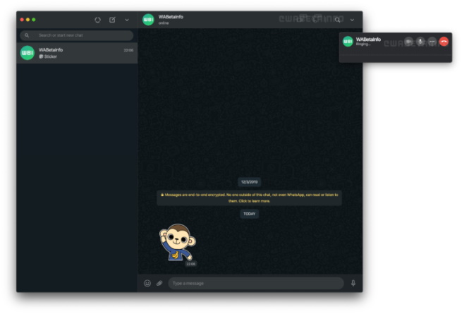 WhatsApp for web and desktop VideoCalls