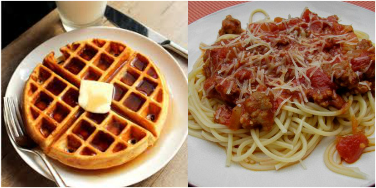 the Grabers Waffles and spaghetti