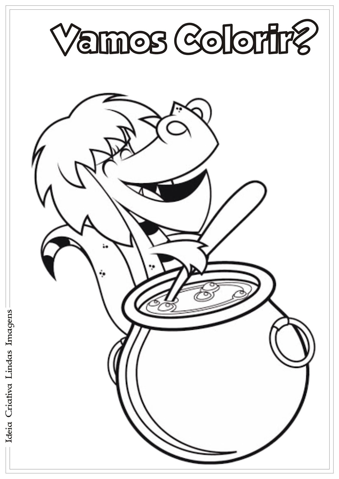 Desenho Cuca Sítio do Picapau Amarelo colorir Folclore