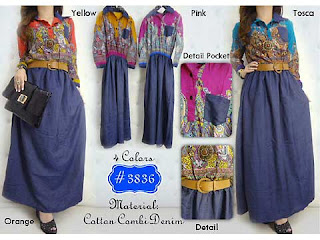 Sambut Lebaran dengan Etnic with Denim Dress HS3836