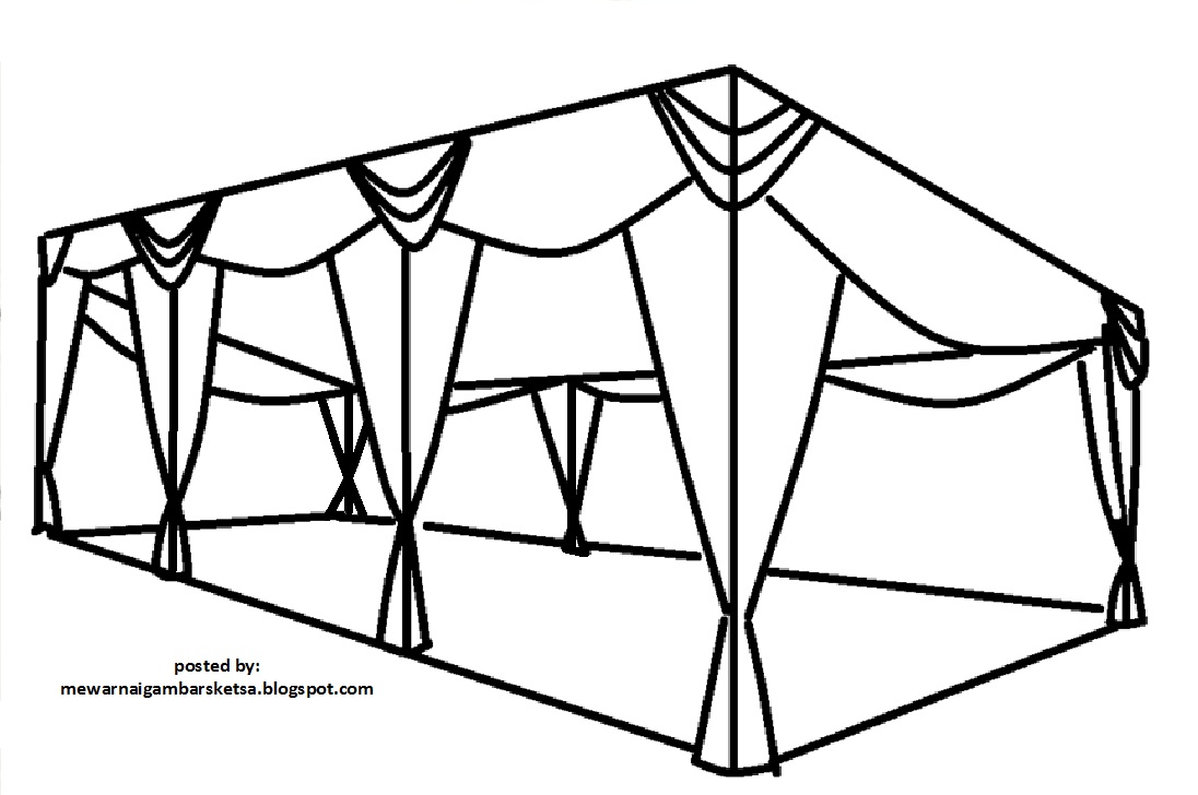 Mewarnai Gambar: Mewarnai Gambar Tenda Hajatan