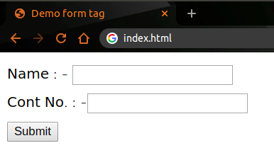 form Tag in HTML