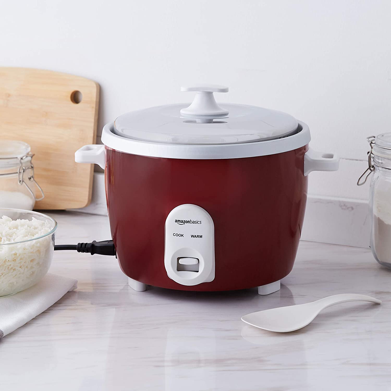 INDIAS FOODY AmazonBasics Electric Rice Cooker 1 L (500 W) with