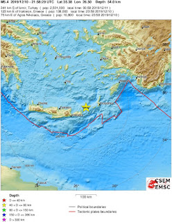 Cutremur moderat cu magnitudinea de 5,4 grade in regiunea Insulei Creta