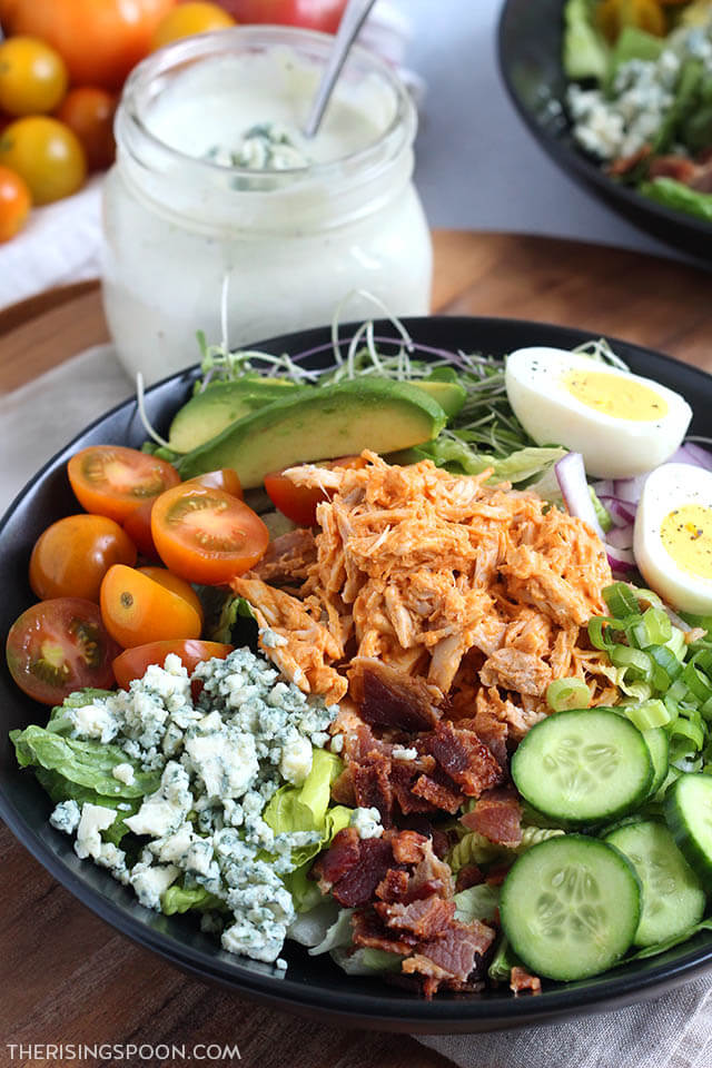 Buffalo Chicken Cobb Salad with Blue Cheese Dressing