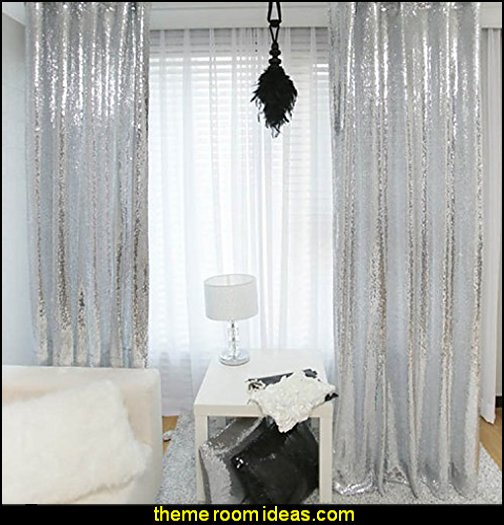 Sparkly Silver Sequin curtains  rhinestone headboards - rhinestone phone case - rhinestone shoes - bling headboards - rhinestone bags - rhinestone accessories - diamonte decorations - faux crystal decor - crystal diamante headboards - glam style Shoe shopping fashion - sequins - glitter wallpaper - diamond headboards -  bling lighting