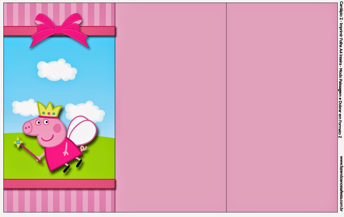 Peppa Pig Hada: Imprimibles, Imágenes y Fondos Gratis para Fiestas. Para menús o programas.