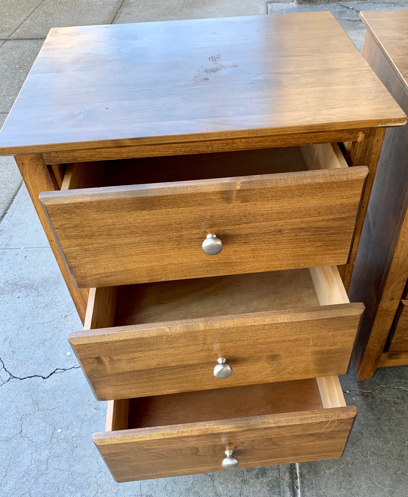 UHURU FURNITURE & COLLECTIBLES SOLD 104306 Pair of Walnut 3Drawer