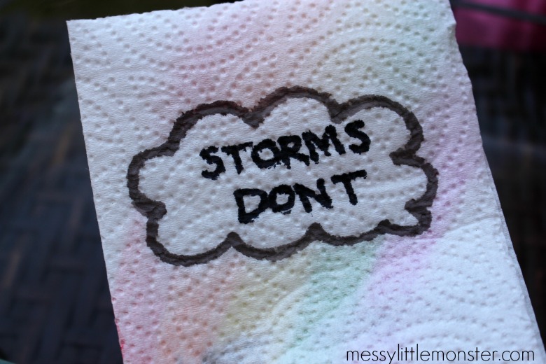 Storms don't last forever paper towel art