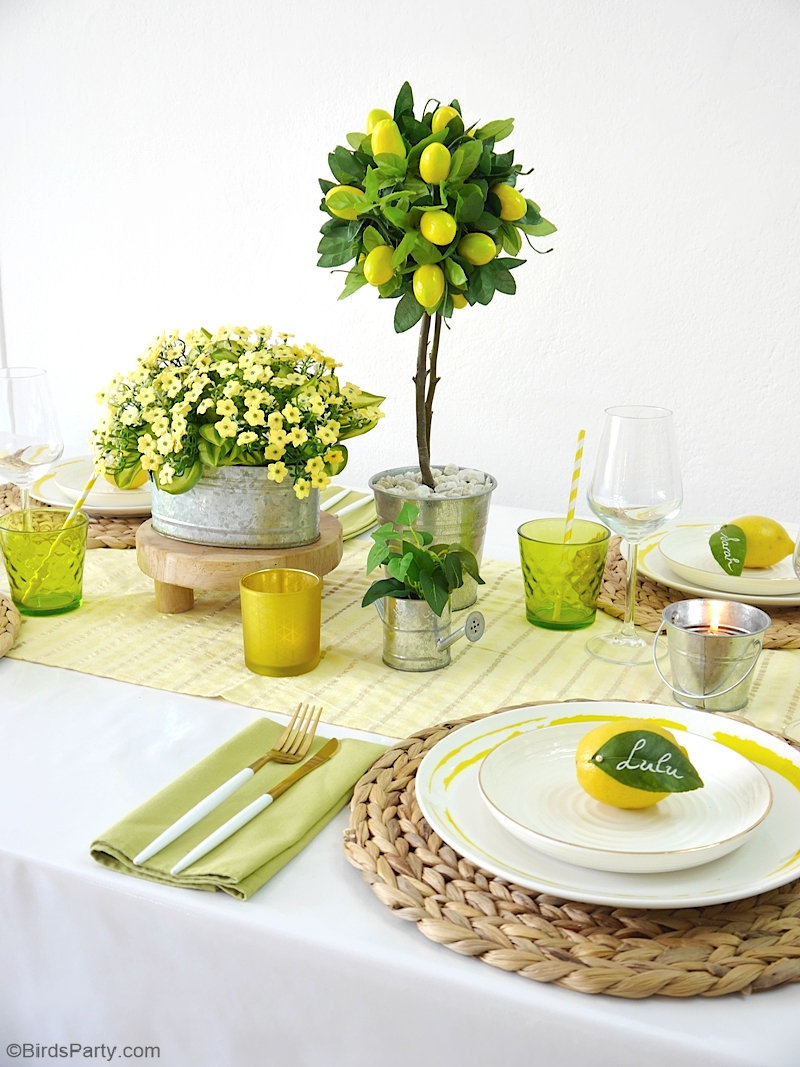 A Lemon Themed Tablescape for Summer Party Ideas Party Printables Blog