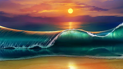 Fantasy Sea Beach Sunset Landscape Screen Background Fantasy Sea Beach Sunset Landscape Screen Background