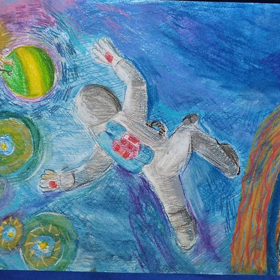Рисунок космос для детей 4 класса. Рисунок на тему космос. Рисование космос. Рисование мелками космос. Космос рисунок для детей.