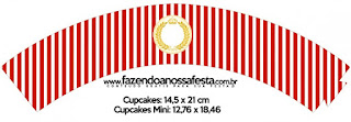 Wrappers para cupcakes de Corona Dorada en Rojo.