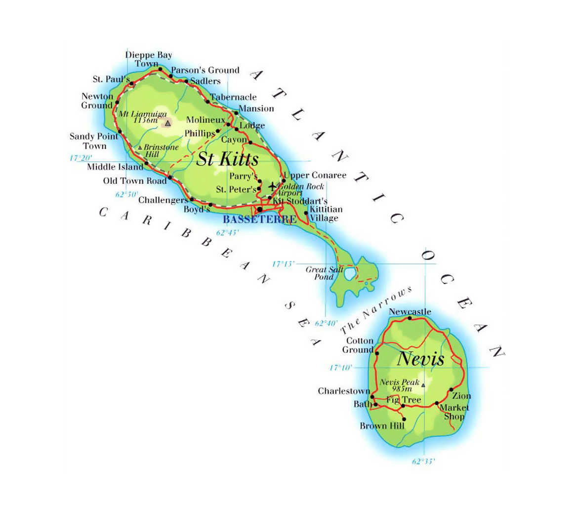 Остров сент Китс и Невис. Saint Kitts and Nevis на карте. Прогноз сан марино сент китс и невис