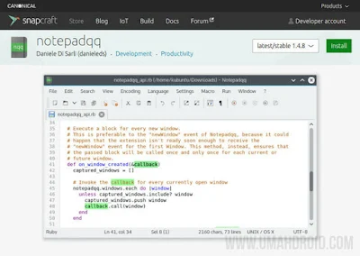 Instal Notepadqq Snap Package
