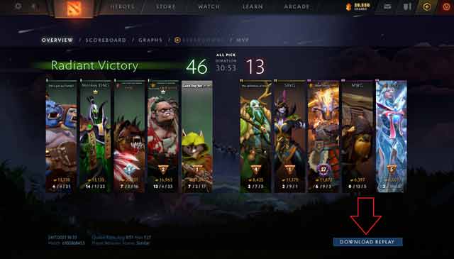 Cara Download Replay Dota 2