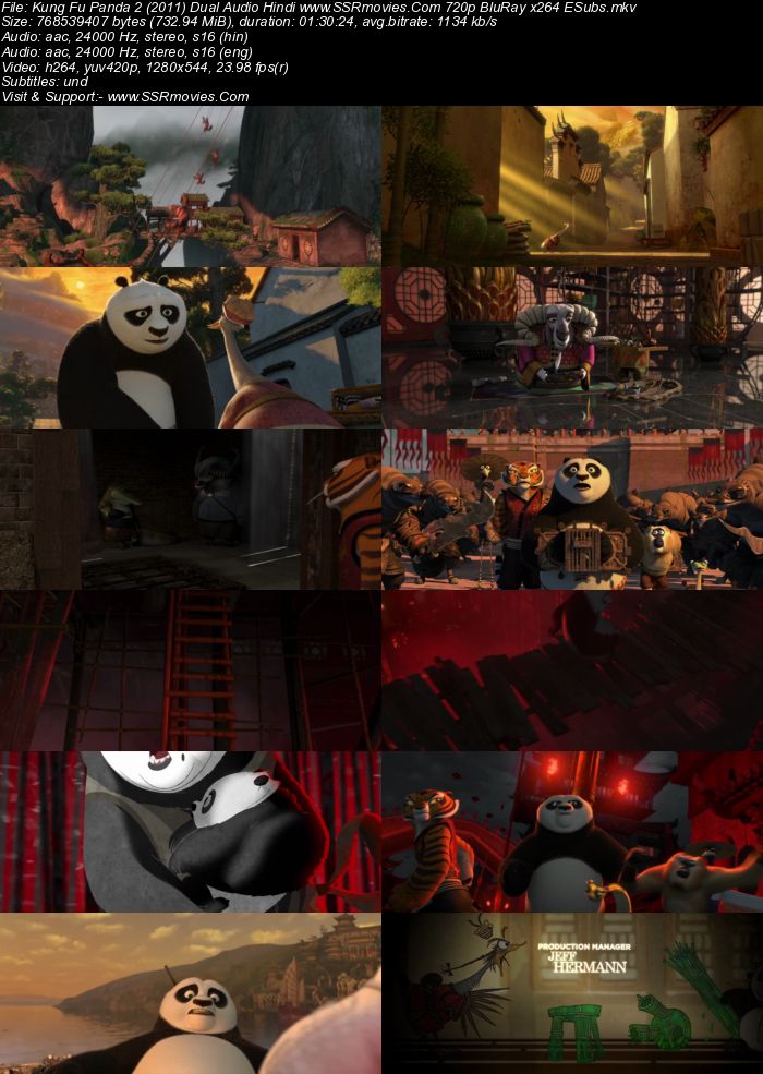 Kung Fu Panda 2 (2011) Dual Audio Hindi 480p BluRay x264 300MB ESubs Movie Download