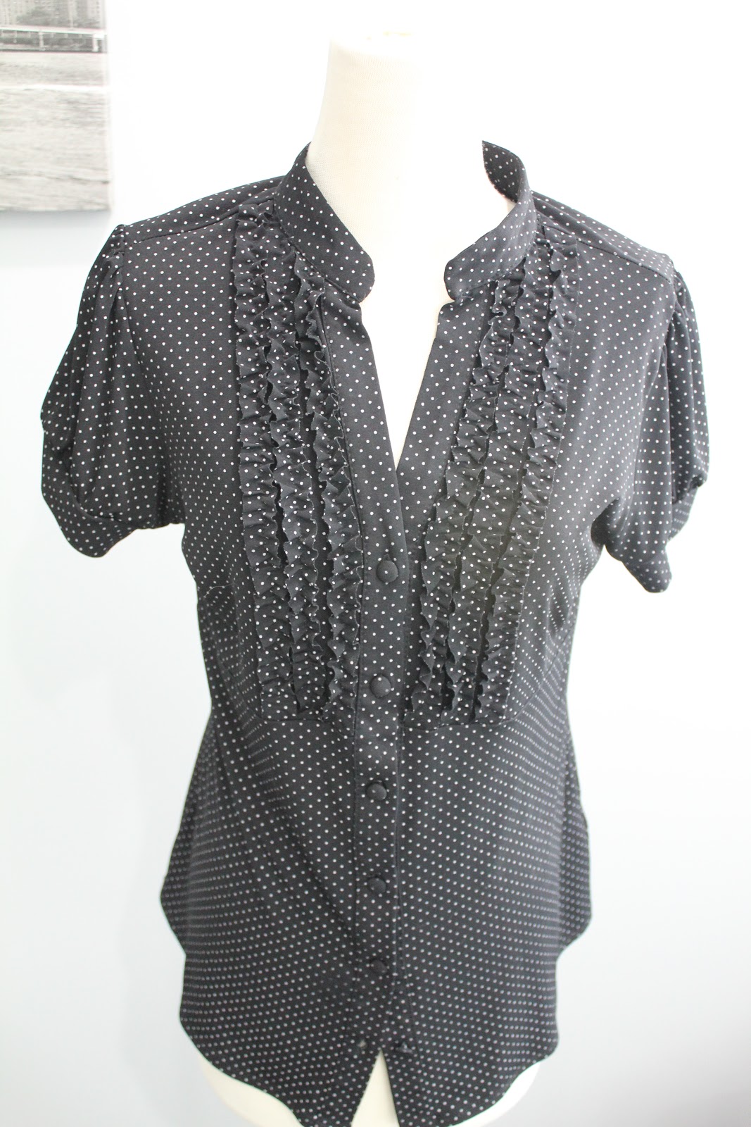 ::Plump Piece::: Black with White Dots Blouse - 007
