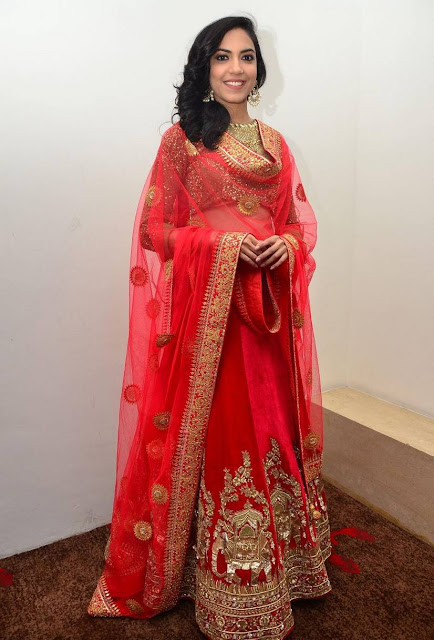 Ritu Varma Long Hair In Indian Traditional Red Dress 47