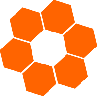 Single orange hexagon flower