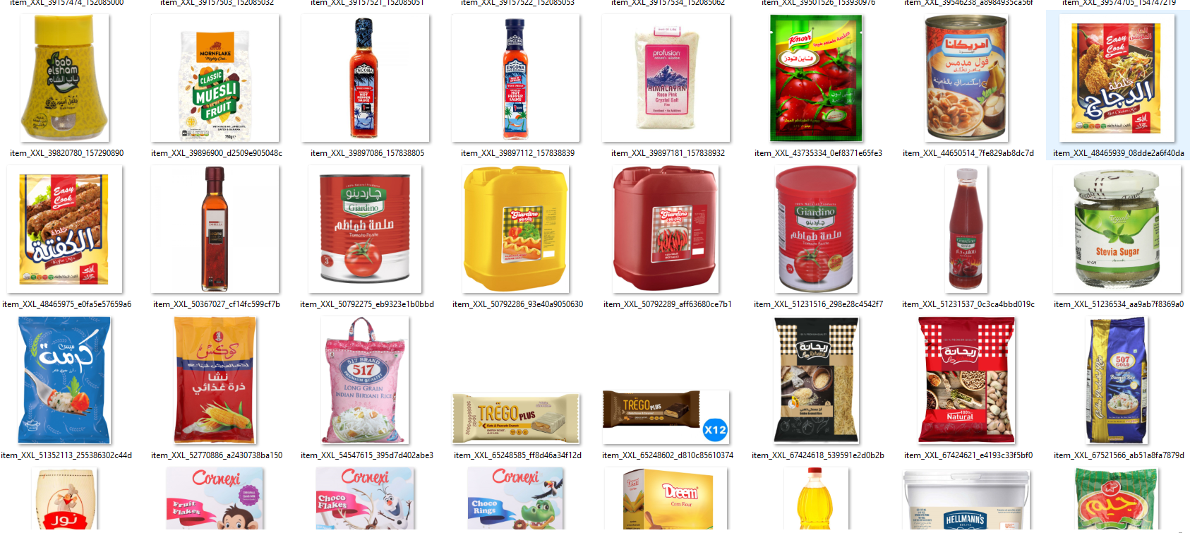 Mid-quality grocery store and supermarket image set