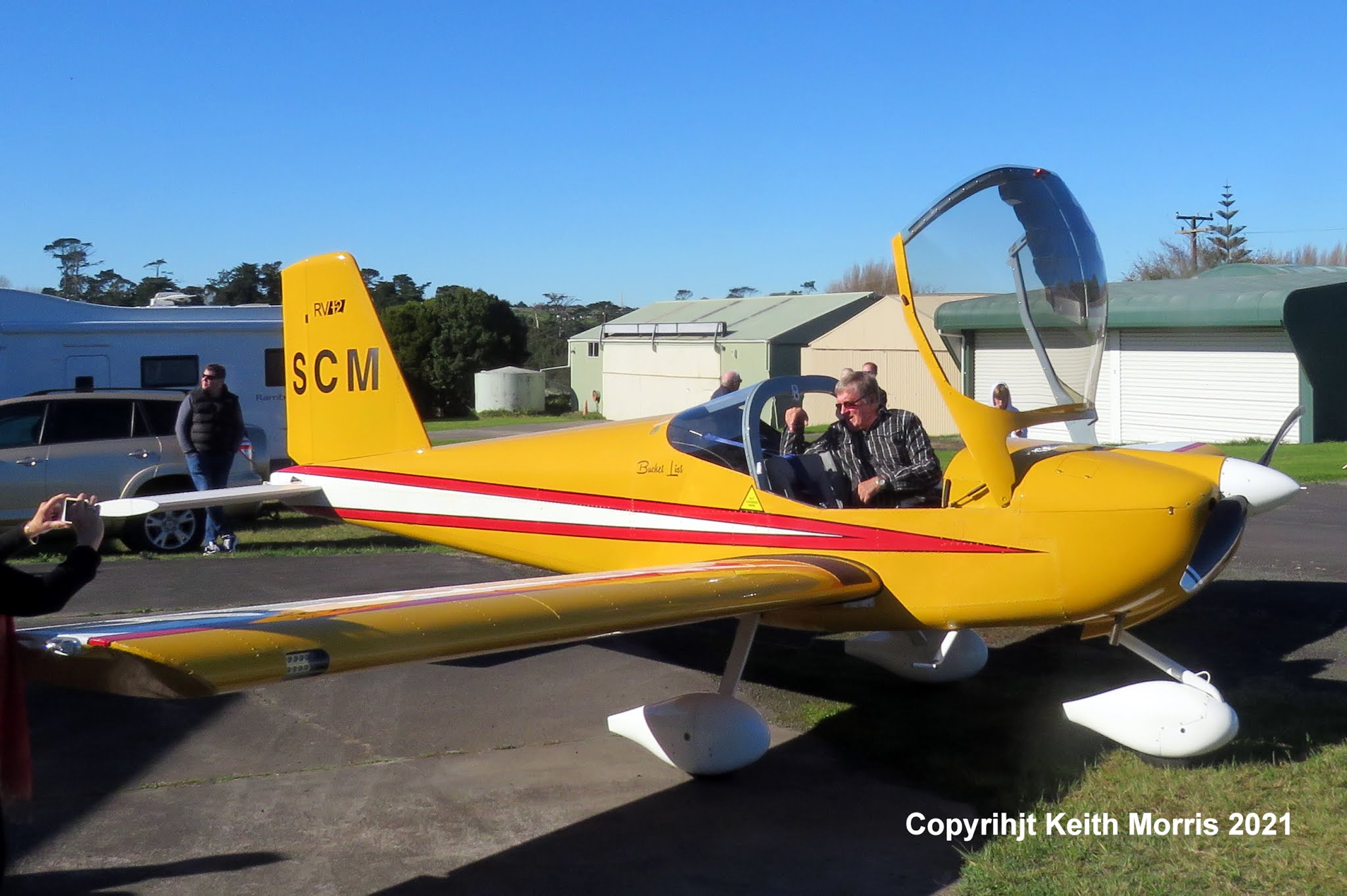 NZ Civil Aircraft First Flight of Vans RV 12 ZKSCM at North Shore 27