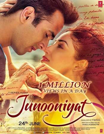 Poster Of Junooniyat 2016 Hindi 350MB DVDRip 480p ESubs Watch Online Free Download Worldfree4u