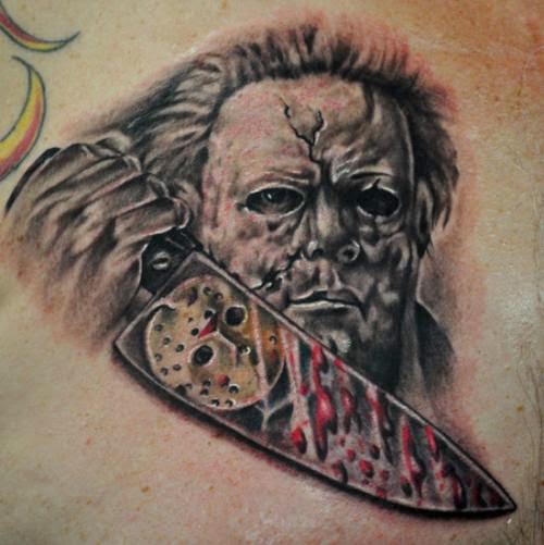 Tattoos of Humor, Featuring Michael Myers Design for a Michelle Myers Tattoo Featuring a Mask