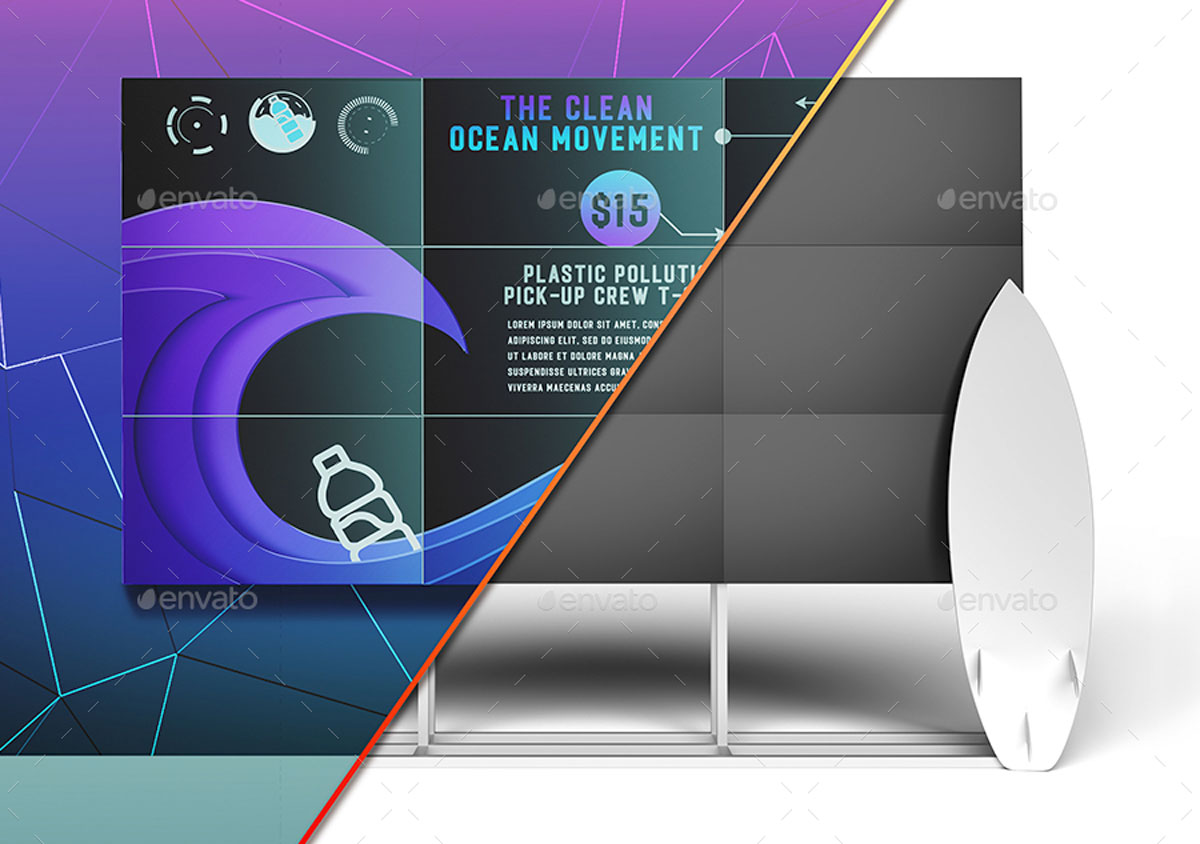 3D Animated Surfboard and HD Display Mock-Up Scene Template 27056336 5 3D Animated Surfboard and HD Display Mock Up Scene Template 27056336