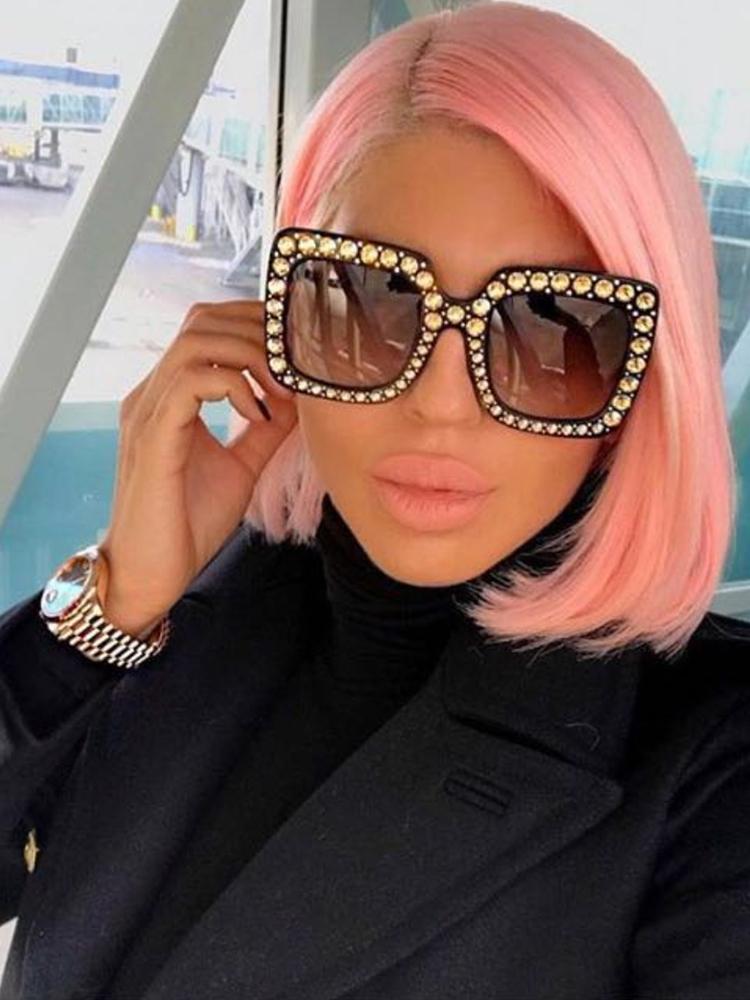 Glittering Embellished Frame Sunglasses