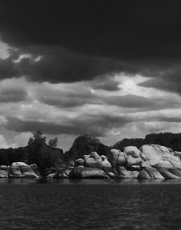 Black and White Photo Lake