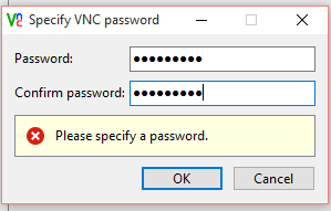Password specified
