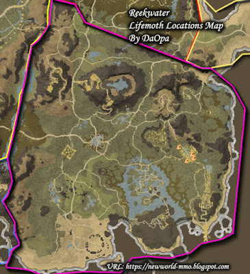 Reekwater lifemoth locations map