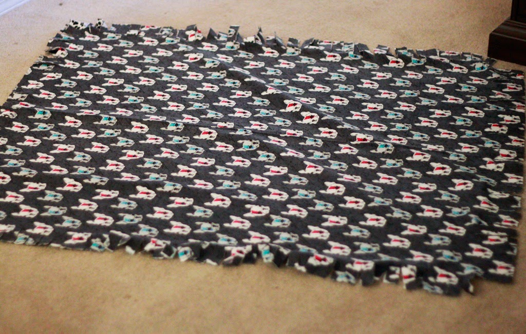 Liz Makes Liz makes a nosew dog blanket