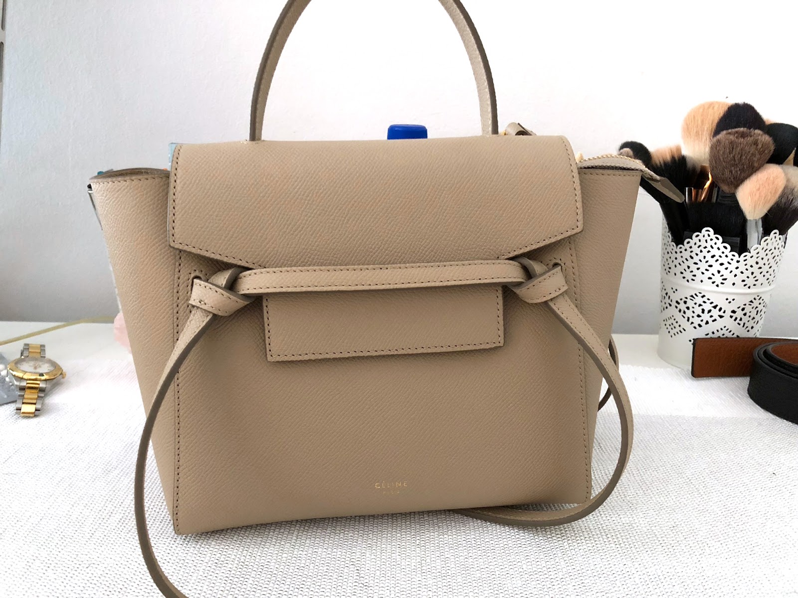 celine belt bag taupe