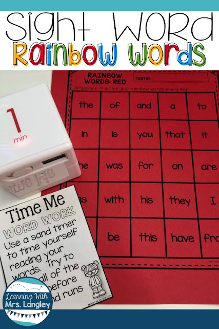 Teaching sight words in kindergarten or first grade? These printables are easy to use whether you like Dolch or another sight word list. Includes leveled words, flashcards, activities, and ideas to use in the classroom or to send in a homework folder. Get the extra practice your students need with these great word activities!  #kindergarten #tpt #kindergartenclassroom #firstgradeclassroom