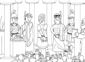 Dibujo para colorear Pilatos se lava las manos
