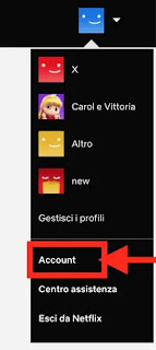 menù per accedere alle impostazioni di netflix dal sito_risultato