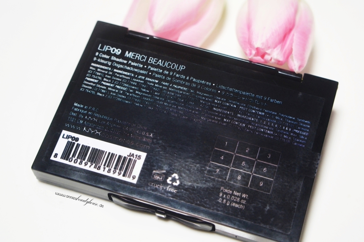 MERCI BEAUCOUP Eyeshadow Palette Backside 