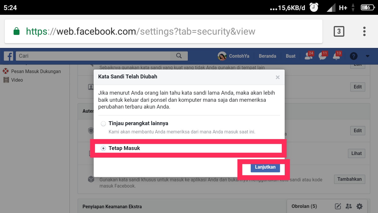 Cara mengubah kata sandi fb nomor sudah tidak aktif