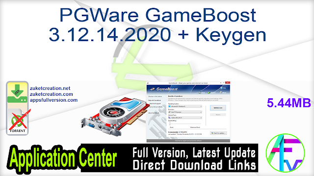 PGWare GameBoost 3.12.14.2020 + Keygen