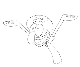 #3 Squidward Coloring Page