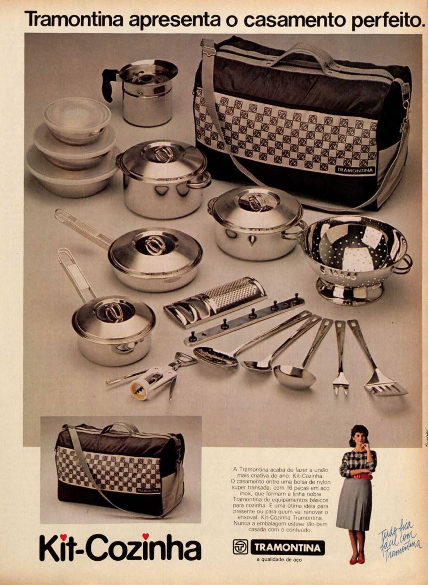 Anúncio veiculado em 1984 pela Tramontina promovendo o Kit Cozinha