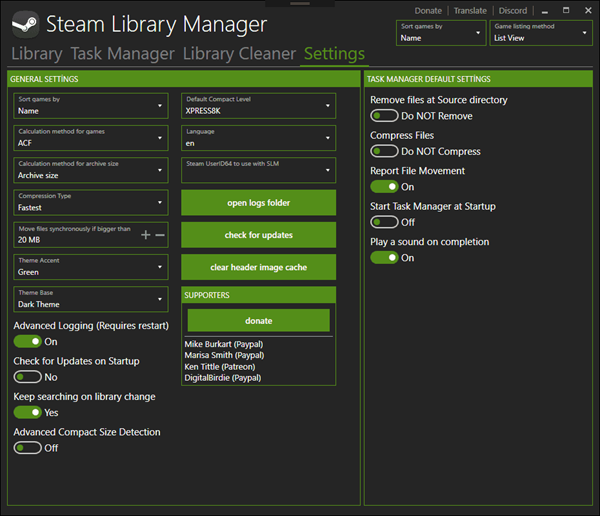 steam bibliotheek manager