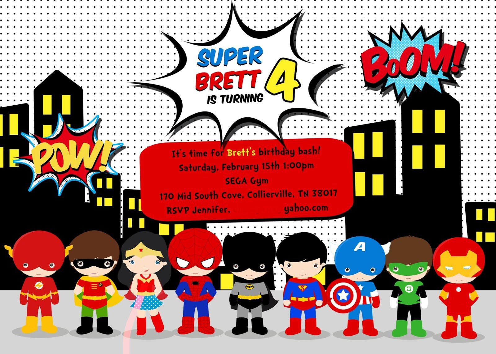 Superhero Invitation Template Download - Resume Example In Superhero Birthday Card Template